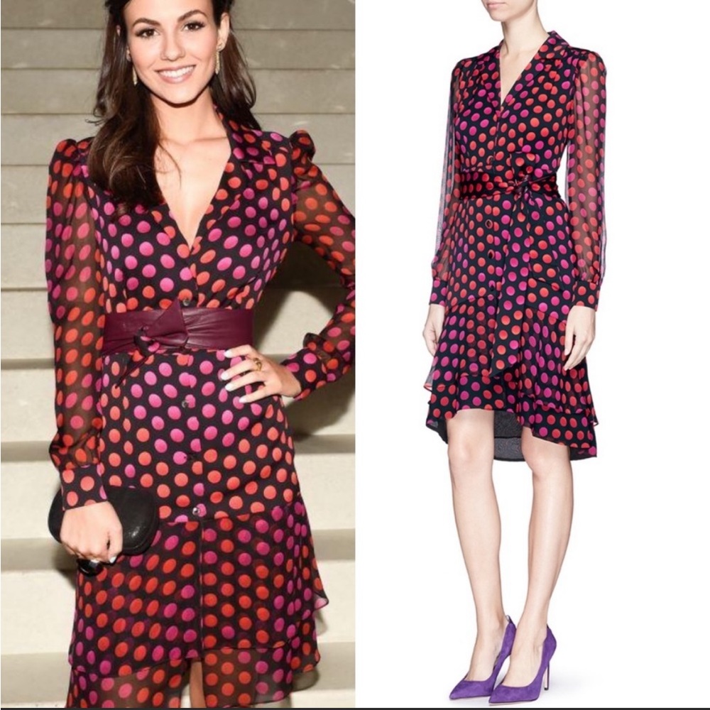 Diane Avon Furstenberg Catherine Dress in Polka Dot Silk Chiffon